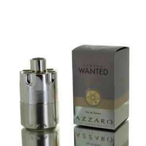 Flacon argente de Azzaro Wanted eau de parfum 50 ml et sa boite