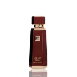 Flacon bordeaux de Fragrance World Liquid Brun 150 ml et sa boite